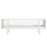 Wood Bettsofa 90x200 weiß aus nordischer Eiche im 50er Jahre Stil, als Sofa und Bett nutzbar