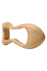 Rasselfisch Wilma Babyspielzeug aus Erlenholz mit Halbedelsteinen und natürlicher Oberfläche
