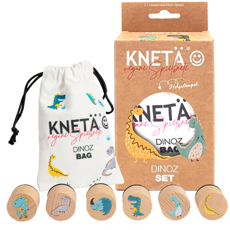 Holzstempel Set Dinoz aus nachhaltigem Holz mit Bauernhofmotiven für Knete, geeignet für Kinder ab 1 Jahr