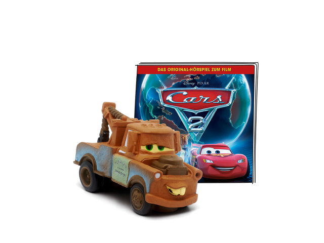 Disney Cars 2 movie poster featuring Lightning McQueen and agent-themed characters with a spy and racing background