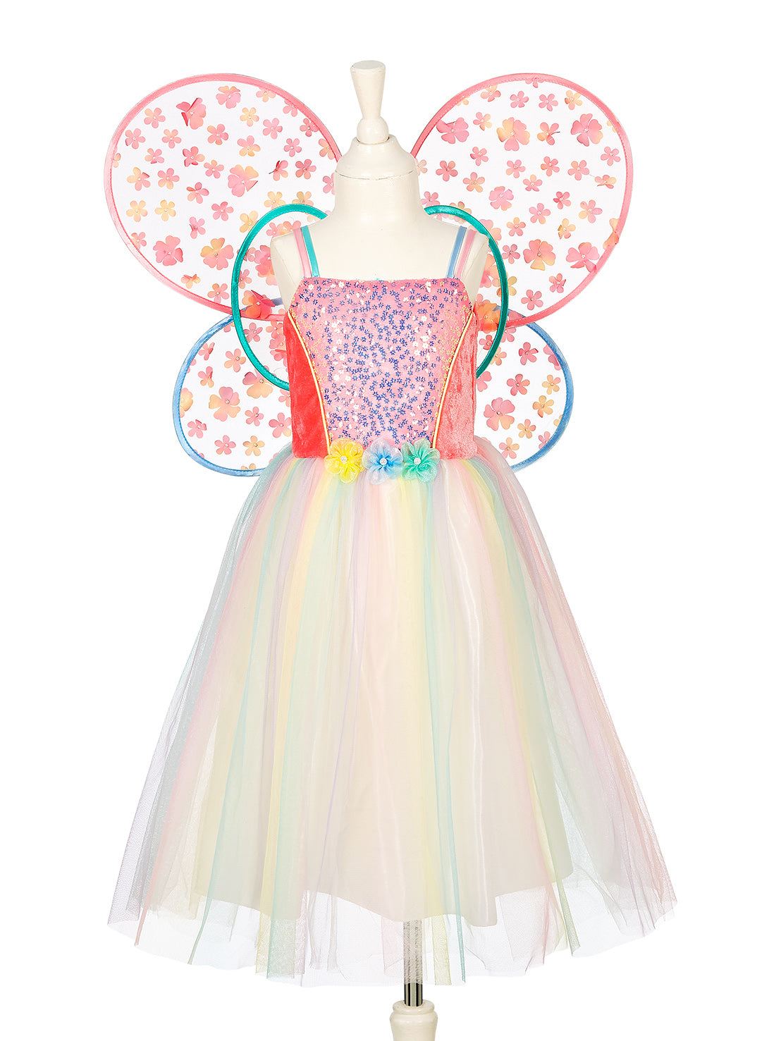 Flora Kostüm Kleid + Flügel 8-10 Jahre