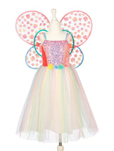 Flora Kostüm Kleid + Flügel 8-10 Jahre