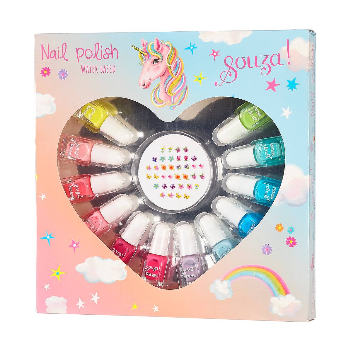 Nagellack Set Beauty mit 12 Farben und Nagelstickern von Souza für Kinder ab 3 Jahren