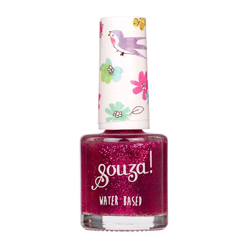 Nagellack Transparent Pink Glitzer Wasserbasiert vegan Kindergeburtstag 10 ml