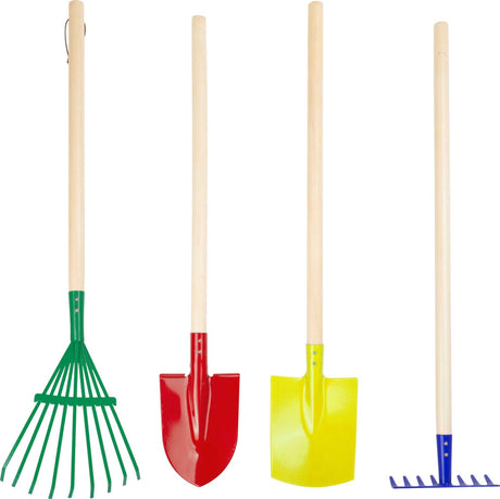 Gartenwerkzeug-Set Kunterbunt Kinder Gartenwerkzeuge Harke Schaufel Spaten Rechen bunt Holzgriff langlebig