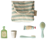 Zahnbürsten-Set in Tasche, Maus – Blau gestreift