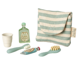Zahnbürsten-Set in Tasche, Maus – Blau gestreift
