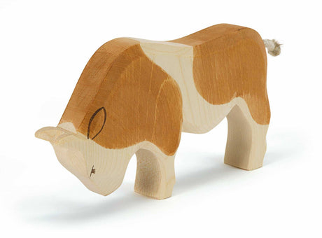 Ostheimer Holzfiguren Stier braun handgefertigt nachhaltig Holz 10,5 cm Höhe