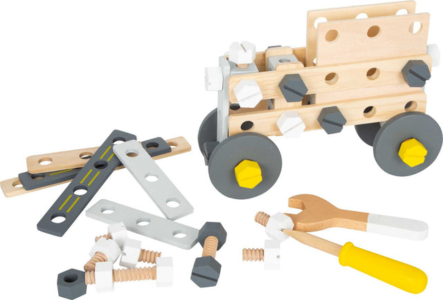 Konstruktionsset Miniwob Holz-Bauspielzeug mit Schrauben und Werkzeug für Kinder ab 3 Jahren