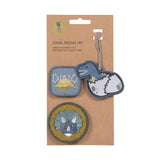 Schulranzen-Patches Set Jurassic mit Anhänger und zwei Patches für individuellen Stil