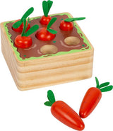 Montessori Steckspiel Möhren aus Holz mit Filzapplikationen für Kinder ab 12 Monaten