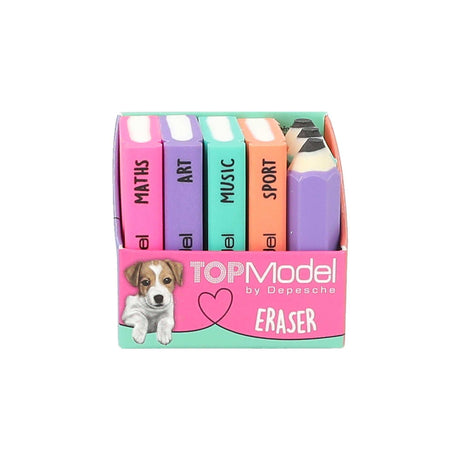 TOPModel Radierer Set Mini mit bunten Hunde-Motiven im kleinen Papp-Display