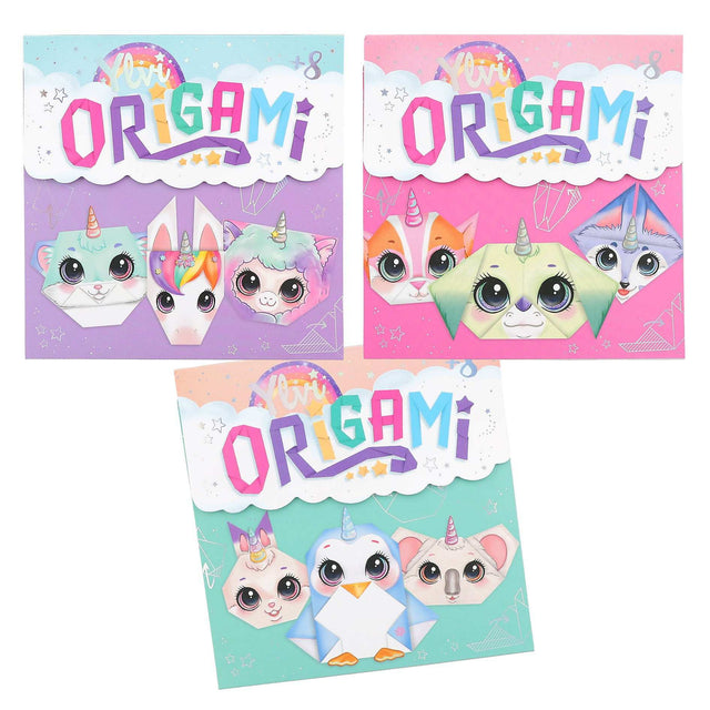 Depesche Origami-Set von Ylvi mit 27 bedruckten Blättern, Faltanleitungen und Stickern für magische Tiere