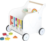 Lauflernwagen Spielzeugbox Elefant aus Holz mit Stauraum und Spielklappen für Kinder ab 12 Monaten