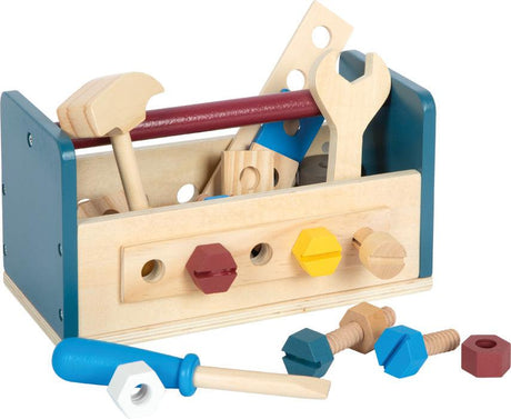 Holz Werkzeugkasten und Werkbank mit vielseitigem Bauset für Kinder ab 3 Jahren