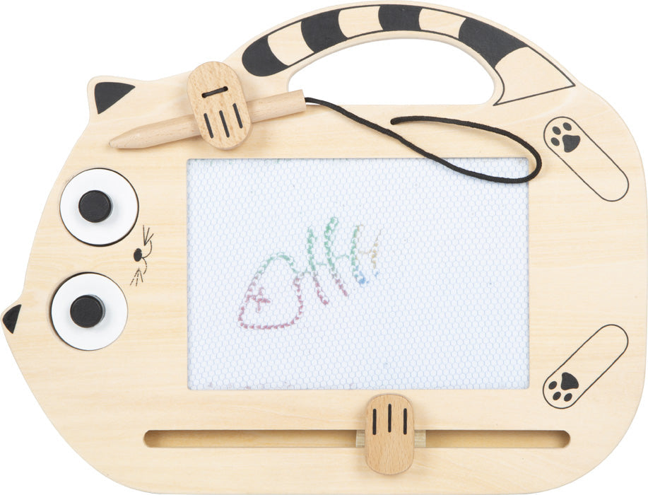 Magnetische Zaubertafel Katze zum Malen mit Stift und Stempeln für Kinder