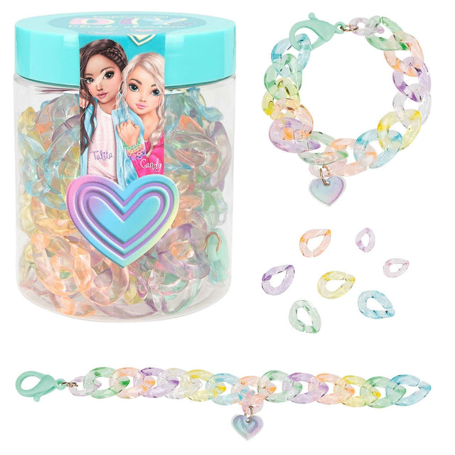 TOPModel DIY Click Chain bunte Kettenglieder Armbänder mit Anhängern und Karabinern