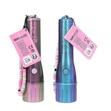 TOPModel Taschenlampe in Blau und Grün-Rosa mit bunten Perlen-Handschlaufen und automatischer Abschaltfunktion