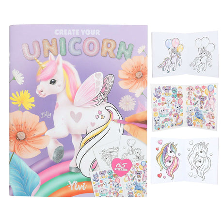 Ylvi Malbuch mit Einhorn-Malvorlagen und Stickern zum Ausmalen und Dekorieren