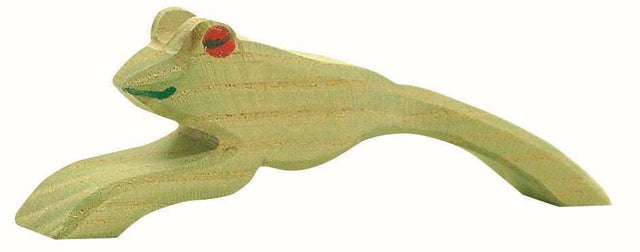 Handbemalte Ostheimer Holzfigur Frosch springend, 3 cm, nachhaltiges Spielzeug