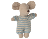 Babymaus in Tragetasche - Blau