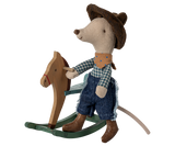 Cowboy Maus auf Schaukelpferd/ Kleiner Bruder