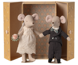 Hochzeitsmäuse Paar in Box, Mama und Papa