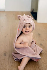 Kapuzen-Handtuch Hase Rose