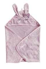 Kapuzen-Handtuch Hase Rose