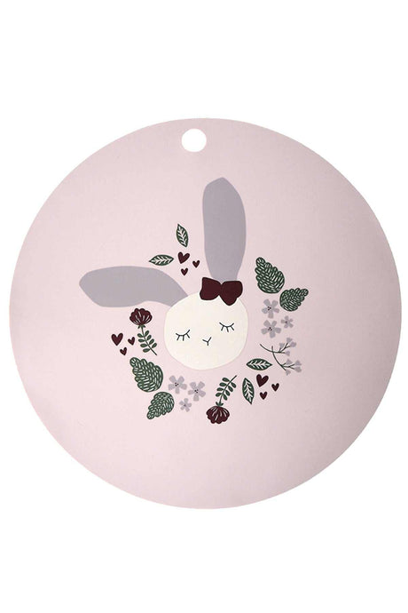 Silikon Platzset Hase Rosé für Kinder, abwischbar und spülmaschinenfest, BPA-frei