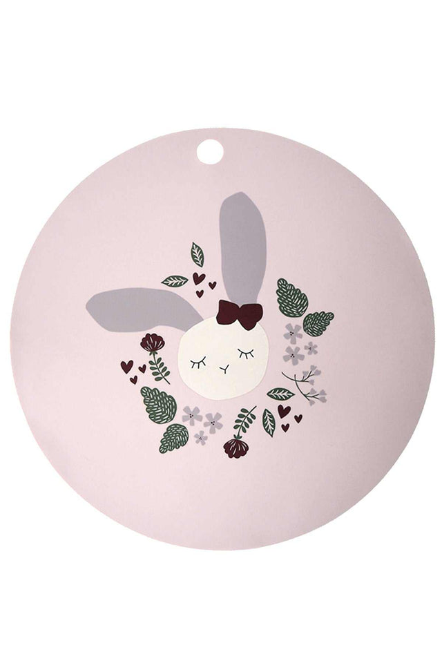 Silikon Platzset Hase Rosé für Kinder, abwischbar und spülmaschinenfest, BPA-frei