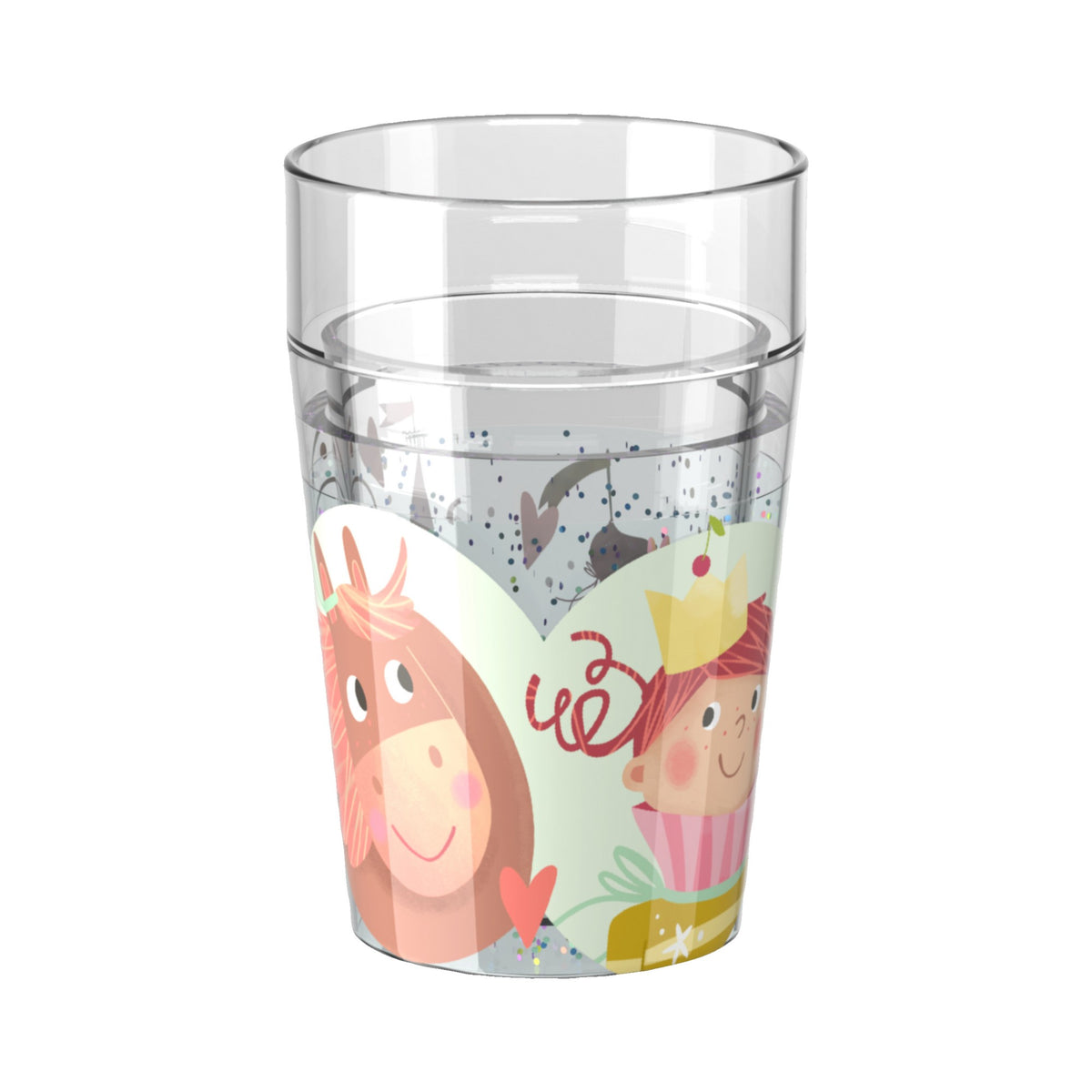 Glitzerbecher Prinzessin & Pferd