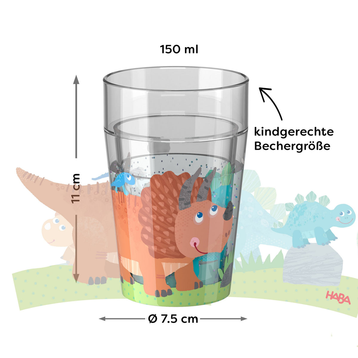 Glitzerbecher Dino