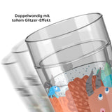 Glitzerbecher Dino