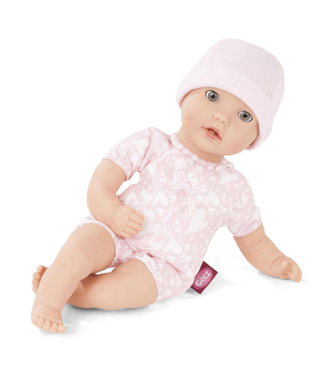 Cosy Aquini Babypuppe mit weichem Körper und blauen Schlafaugen, trägt nur eine Mütze, anziehbar nach Wunsch, 33 cm groß
