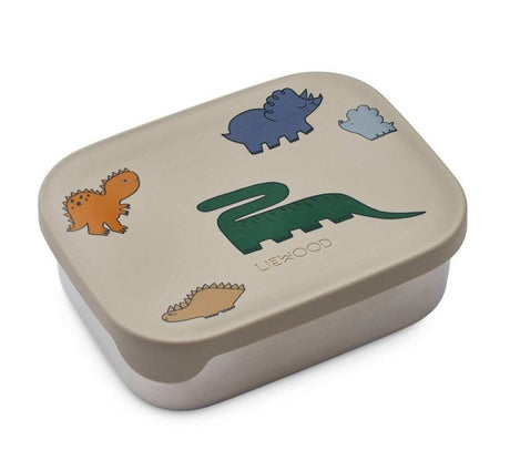Liewood Lunchbox Arthur Dinosaurier aus Edelstahl mit 3 Fächern und 900 ml Volumen
