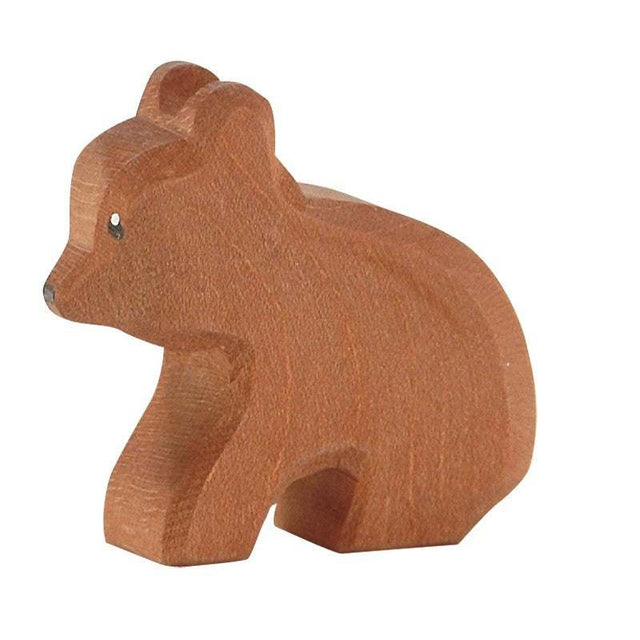 Kleiner sitzender Bär aus Holz, handgefertigte Ostheimer-Figur, 6 cm groß, sicheres Kinderspielzeug