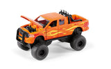 RAM 1500 US-Custom mit Flammen, Bullbar und Ballonreifen, 395 PS stark, Modell mit öffnenden Türen und wechselbaren Rädern