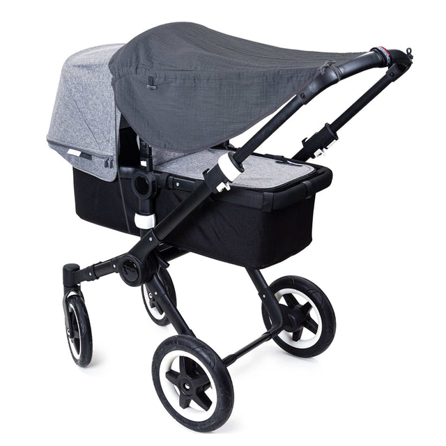 Sonnensegel JOHANNA graphit mit UV-Schutz 50+ für Kinderwagen, 2-seitiger Seitenschutz, öko-tex zertifiziert