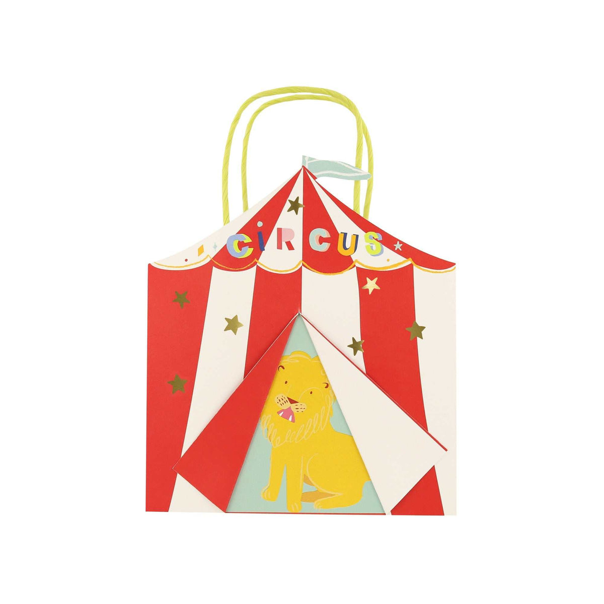 Zirkus Geschenktüten aus nachhaltigem Papier mit Goldfoliendetails, 8 Stück, kindgerechtes Design