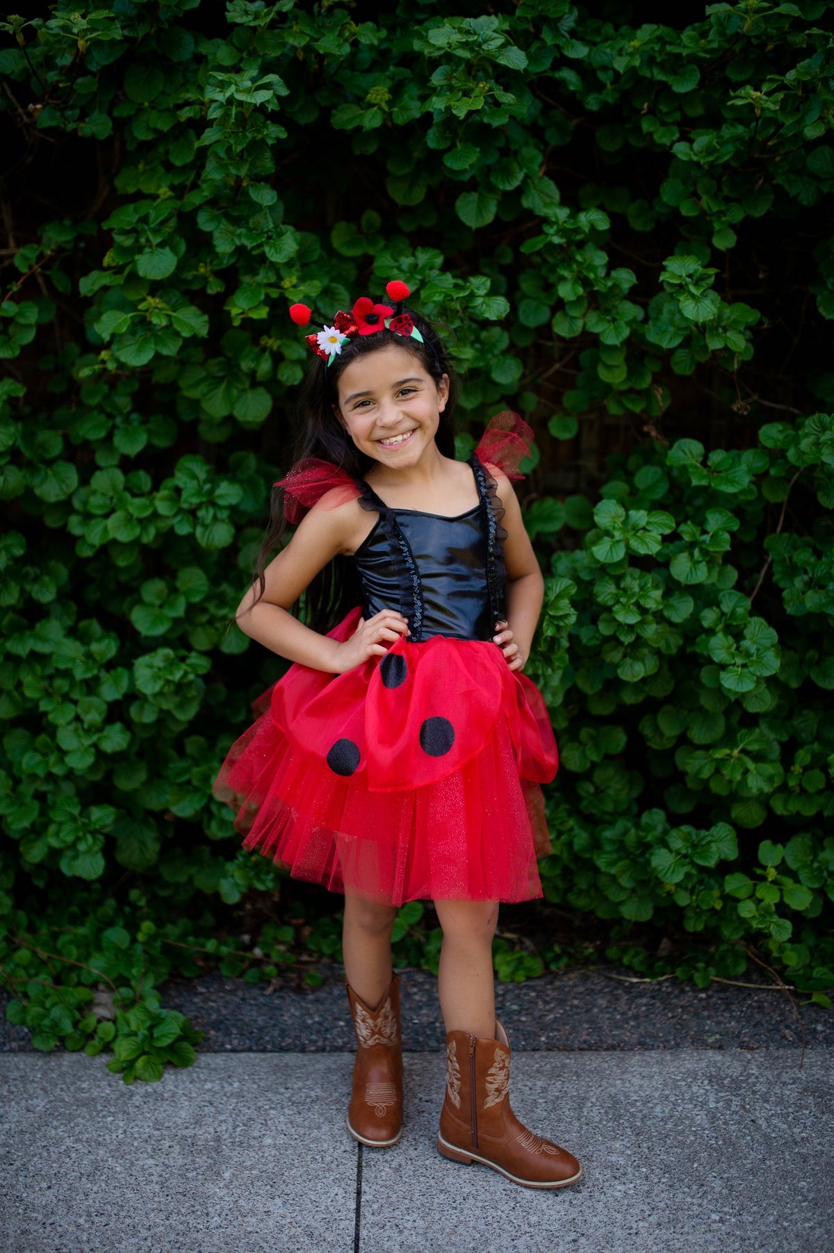 Marienkäfer Kleid mit Stirnband 3-4 Jahre