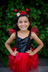 Marienkäfer Kleid mit Stirnband 3-4 Jahre