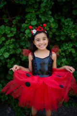 Marienkäfer Kleid mit Stirnband 3-4 Jahre