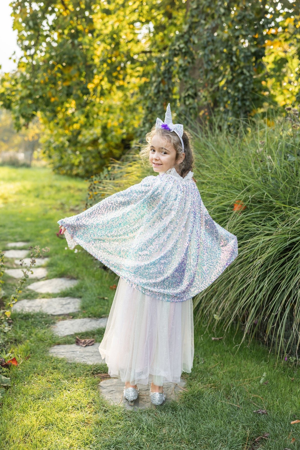 Einhorn-Umhang & Haarband 4-6 Jahre