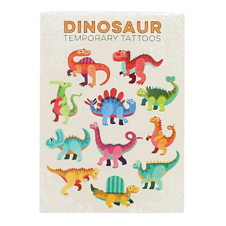 Abwaschbare Tattoos mit bunten Baby Dinosauriern für Kinderpartys und Feste