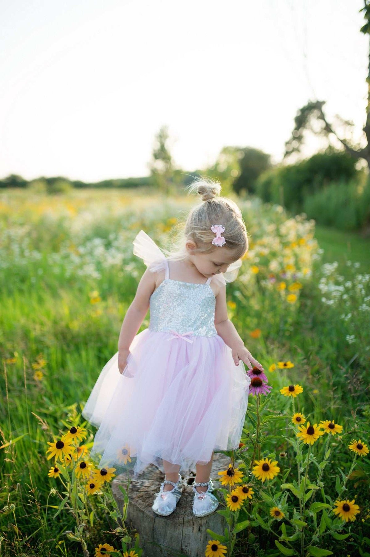 Rosa Pailletten-Prinzessinnenkleid 5-6 Jahre