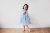 Blaues Paillettenkleid Prinzessin 5-6 Jahre