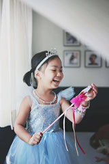 Blaues Paillettenkleid Prinzessin 5-6 Jahre