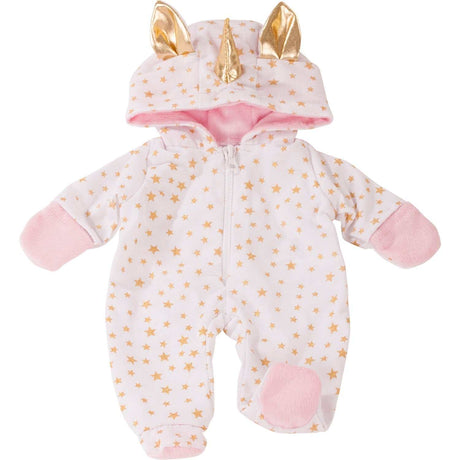 Onesie Einhorn für Babypuppen 42-46 cm weich und kuschelig