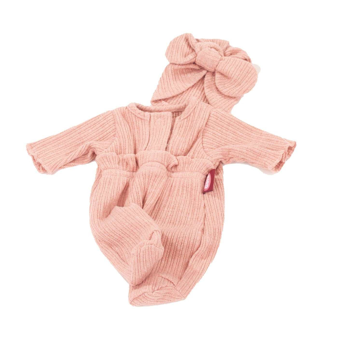 Kombi Sweet Baby 30cm Puppenanzug mit Muster, Rüsche und Mütze für Kuschelkomfort